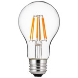 Sunlite 80476 LED Edison A19 Light Bulb, 6 Watts (40W Equivalent), 600 Lumens, Medium E26 Base, Dimmable, Clear Glass Filament, UL Listed, 2200K Amber, 1 Pack