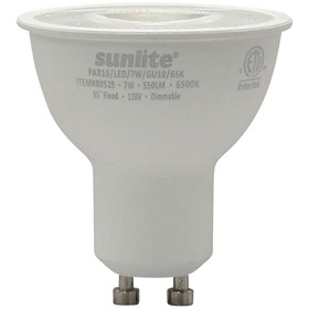 Sunlite 80529 LED MR16 Reflector Spotlight Bulb, 7 Watts (50W Halogen Bulb Replacement) 120 Volt, 550 Lumen, 35&#176; Flood Beam, GU10 Base, Dimmable, ETL Listed, 6500K Daylight, 1 Count