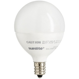 Sunlite 80651-SU G16.5/LED/5W/D/E12/FR/ES/27K LED G16.5 Globe 5W (40W Equivalent) Light Bulb Candelabra (E12) Base, Warm White