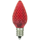 Sunlite 80702-SU L3C7/LED/R/6PK L3C7/LED/R/24PK LED C7 0.4W Red Colored Decorative Chandelier Light Bulbs, Candelabra (E12) Base, 6 Pack