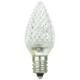 Sunlite 80703-SU L3C7/LED/W/6PK L3C7/LED/W/24PK LED C7 0.4W White Decorative Chandelier Light Bulbs, Candelabra (E12) Base, 6 Pack