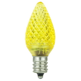 Sunlite 80704-SU L3C7/LED/Y/6PK L3C7/LED/Y/24PK LED C7 0.4W Yellow Colored Decorative Chandelier Light Bulbs, Candelabra (E12) Base, 6 Pack