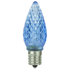 Sunlite 80705-SU L3C9/LED/B/6PK L3C9/LED/B/24PK LED C9 0.4W Blue Colored Decorative Chandelier Light Bulbs, Intermediate (E17) Base, 6 Pack