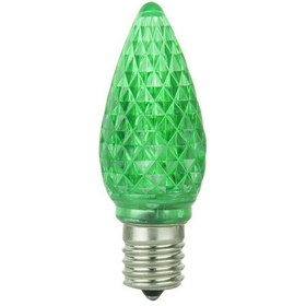 Sunlite 80706-SU L3C9/LED/G/6PK L3C9/LED/G/24PK LED C9 0.4W Green Colored Decorative Chandelier Light Bulbs, Intermediate (E17) Base, 6 Pack