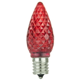 Sunlite 80707-SU L3C9/LED/R/6PK L3C9/LED/R/24PK LED C9 0.4W Red Colored Decorative Chandelier Light Bulbs, Intermediate (E17) Base, 6 Pack