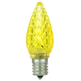 Sunlite 80709-SU L3C9/LED/Y/6PK L3C9/LED/Y/24PK LED C9 0.4W Yellow Colored Decorative Chandelier Light Bulbs, Intermediate (E17) Base, 6 Pack