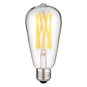 Sunlite 80750-SU LED ST19 Filament Style Edison Light Bulb 8.5 Watts (60W Equivalent), 880 Lumens, Medium Base (E26), Dimmable, ETL Listed, 27K Warm White, 1 Pack
