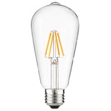 Sunlite 80753-SU LED ST19 Filament Style Edison Light Bulb 4.5 Watts (40W Equivalent), 400 Lumens, Medium Base (E26), Dimmable, UL Listed, 27K Warm White, 1 Pack