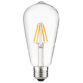 Sunlite 80753-SU LED ST19 Filament Style Edison Light Bulb 4.5 Watts (40W Equivalent), 400 Lumens, Medium Base (E26), Dimmable, UL Listed, 27K Warm White, 1 Pack