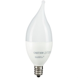 Sunlite 80773-SU CFF/LED/4.5W/E12/FR/D/ES/27K CFF/LED/5W/E12/FR/D/ES/27K LED Flame Tip Chandelier 5W (40W Equivalent) Light Bulb Candelabra (E12) Base, 2700K Soft White