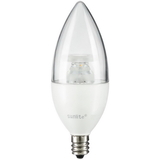 Sunlite 80774-SU CTC/LED/7W/E12/CL/D/ES/27K LED Torpedo Tip Chandelier 7W (60W Equivalent) Light Bulb Candelabra (E12) Base, 2700K Soft White