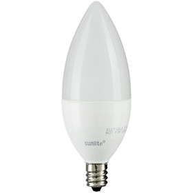 Sunlite 80778 LED B11 Frosted Torpedo Tip Chandelier Light Bulb, 4.5 Watts (40W Equivalent) 300 Lumens, Candelabra E12 Base, Dimmable Energy Star and ETL Certified, 3000K Warm White, 1 Count