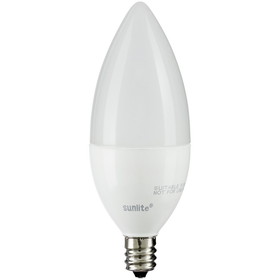 Sunlite 80781 LED B11 Frosted Torpedo Tip Chandelier Light Bulb, 4.5 Watts (40W Equivalent) 300 Lumens, Candelabra E12 Base, Dimmable Energy Star and ETL Certified, 5000K Daylight, 1 Count