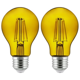 Sunlite 81084-SU A19/LED/FS/4.5W/TY/2PK 81084 LED Filament A19 Standard 4.5-Watt (60 Watt Equivalent) Colored Transparent Dimmable Light Bulb, Yellow