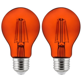 Sunlite 81085-SU A19/LED/FS/4.5W/TO/2PK 81085 LED Filament A19 Standard 4.5-Watt (60 Watt Equivalent) Colored Transparent Dimmable Light Bulb, Orange