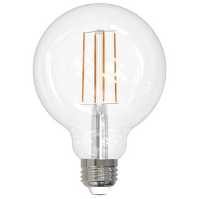 Sunlite 81099 LED G30 Edison Globe Light Bulb, 8.5 Watts (100W Equivalent), Standard E26 Base, 800 Lumens, Dimmable, Decorative Clear Glass, Antique Long Filament, 90 CRI, 2700K Warm White, 1 Count