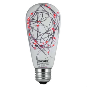Sunlite 81188-SU ST64/LED/DX/1.5W/R LED ST64 Edison Style String Light Bulb Decorative LightBulb Red 1 Pack