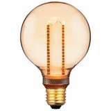 Sunlite 81254 LED G30 Virtual Filament Globe Light Bulb, 3.5 Watts (15W Equivalent), 120 Lumens, Medium E26 Base, Clear Glass, Dimmable, Acrylic Inner Pillar, UL Listed, 2000K Amber, 1 Pack