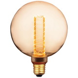 Sunlite 81255 LED G40 Virtual Filament Globe Light Bulb, 3.5 Watts (15W Equivalent), 120 Lumens, Medium E26 Base, Clear Glass, Dimmable, Acrylic Inner Pillar, UL Listed, 2000K Amber, 1 Pack