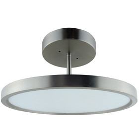 Sunlite 81305 LED 15" Modern Ceiling Mount Decorative Fixture, 30 Watts (200W=), 2500 Lumens, Tunable 30k/40K/50K Color, Dimmable, 80 CRI, ETL Listed, Satin Nickel