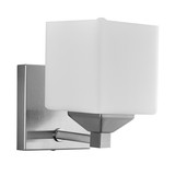 Sunlite 81322-SU Modern Square Shade Vanity Fixture, 6″ Wall Mount, Medium Base (E26) Socket, Standard A19 Bulb Required (60W Max), Bathrooms, Powder Rooms