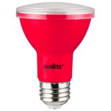 Sunlite 81465 LED PAR20 Colored Recessed Light Bulb, 3 Watt (50w Equivalent), Medium (E26) Base, Floodlight, ETL Listed, Red, 1 Count