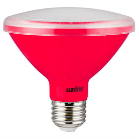 Sunlite 81470 LED PAR30 Short Neck Colored Recessed Light Bulb, 8 Watt (75W Equivalent), Medium (E26) Base, Floodlight, ETL Listed, Red, 1 Count