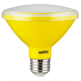 Sunlite 81471 LED PAR30 Short Neck Colored Recessed Bug Light Bulb, 15 watt (75w Equivalent), Medium (E26) Base, Floodlight, ETL Listed, Yellow, 1 Count