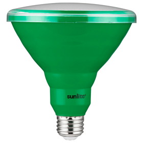 Sunlite 81478 LED PAR38 Colored Recessed Light Bulb, 15 watt (75W Equivalent), Medium (E26) Base, Floodlight, ETL Listed, Green, 1 Pack