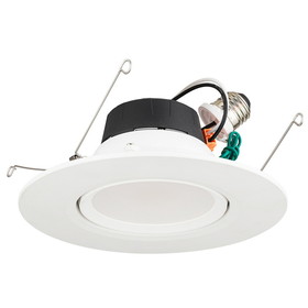 Sunlite 82084 5/6-Inch LED Retrofit Gimbal Recessed Downlight, 11 Watts, 1100 Lumens, Tunable 27K/30K/35K/40K/50K Color, 90 CRI, Dimmable, ETL Listed, White, For Entryways, Bedrooms &#038; Hallways