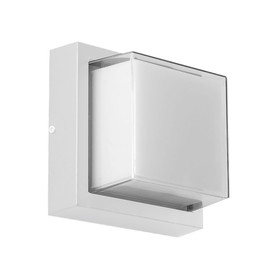 Sunlite 85112 LED Square Modern Outdoor Fixture, 12 Watts, 850 Lumens, Tunable 30K/40K/50K Color, 90 CRI, ETL Listed, White, For Entryway, Garage and Porches
