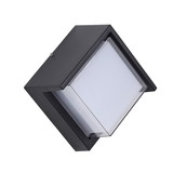 Sunlite 85113 LED Square Modern Outdoor Fixture with Canopy, 12 Watts, 850 Lumens, Tunable 30K/40K/50K Color, 90 CRI, ETL Listed, Black, For Entryway, Garage and Porches