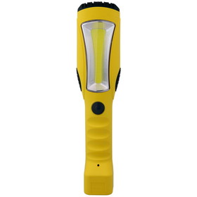 Sunlite 88179 LED Portable Work Light Fixture, 15' Power Cord, 12 Watts, 6200K Daylight, 1200 Lumens, Built-In Outlet, ETL Listed, Yellow, For Construction, Work Sites &#038; Garage Use