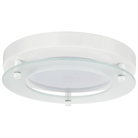 Sunlite 88675 LED 8 Inch Floating Glass Flushmount Ceiling Light Fixture, 2 Pack, 17 Watts (80W Equivalent), 1200 Lumens, 3000K Warm-White, Dimmable, 15,000 Hr Lifespan, White