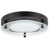 Sunlite 88677 LED 8 Inch Floating Glass Flushmount Ceiling Light Fixture, 2 Pack, 17 Watts (80W Equivalent), 1200 Lumens, 3000K Warm-White, Dimmable, 15,000 Hr Lifespan, Black