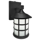 Sunlite 88687-SU Tunable LED Mission Style Lantern Outdoor Light Fixture, 9 Watts (60W Equivalent), 600 Lumens, Built-in Photocell, Black Finish, Opaque White Lens