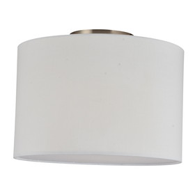 Sunlite 90166 Semi-Flush Fabric Drum Ceiling Light Fixture, Medium Base (E26), 120 Volts, White, ETL Listed, For Residential &#038; Commercial Use