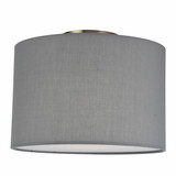 Sunlite 90167 Semi-Flush Fabric Drum Ceiling Light Fixture, Medium Base (E26), 120 Volts, Grey, ETL Listed, For Residential & Commercial Use