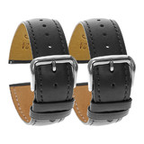 TOPTIE 2 Pcs Leather Watch Bands, 18/20/22/24mm Width, Quick Release Replacement Watch Strap
