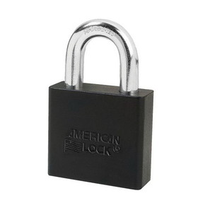 American Lock A1405BLK Black Solid Aluminum Large Format Interchangeable Core 1-3/4" Padlock, 1" Shackle, Less Core