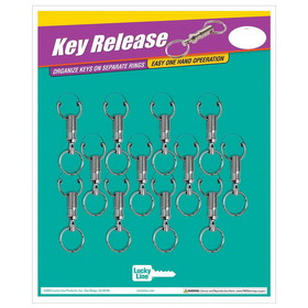 Lucky Line 70712 Quick Key Release, Nickel-Plated Brass (12/card)