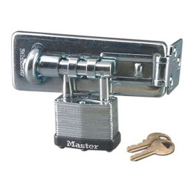 Master Lock 475D Kd 4-1/2" Hasplock With Integrated 1-3/4" Laminated Steel Padlock, Keyed Different