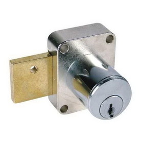 CompX National C8139-915-26D KA Spring Bolt Door Lock, Pin Tumbler, 3/4" Length, Satin Chrome
