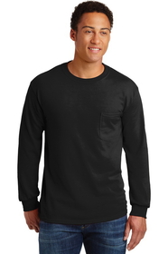 Gildan&#174; - Ultra Cotton&#174; 100% Cotton Long Sleeve T-Shirt with Pocket - 2410
