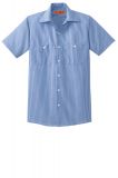 Red Kap® Long Size, Short Sleeve Striped Industrial Work Shirt - CS20LONG