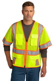 Custom CornerStone ® ANSI 107 Class 3 Surveyor Mesh Zippered Two-Tone Short Sleeve Vest - CSV106