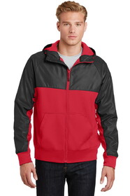 Custom Sport-Tek JST50 Embossed Hybrid Full-Zip Hooded Jacket