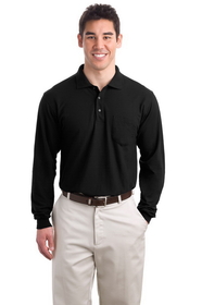 Port Authority K500LSP Long Sleeve Silk Touch Polo with Pocket