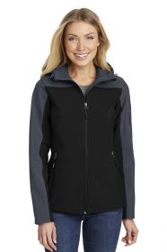 Custom Port Authority L335 Ladies Hooded Core Soft Shell Jacket