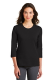 Port Authority® Ladies Modern Stretch Cotton 3/4-Sleeve Scoop Neck Shirt - L517